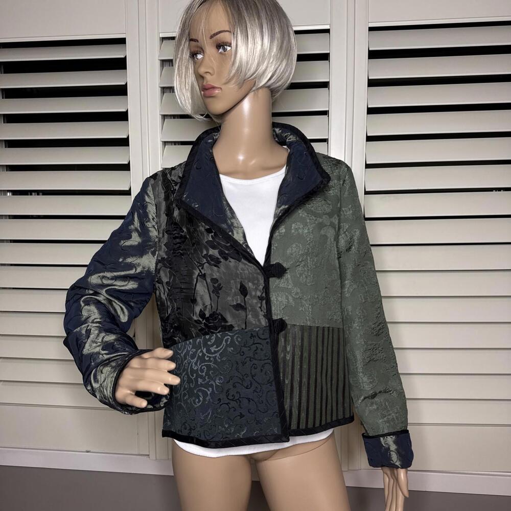 Mary Lynn O'Shea XS Jacket Handmade Tapestry Coat Blazer Green Designer